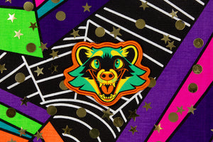 Vintage Halloween Raccoon - Iron-On Woven Patch