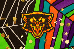 Vintage Halloween Wolf Matte Vinyl Sticker