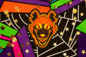 Vintage Halloween Hyena Matte Vinyl Sticker