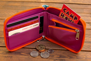 Bat Bifold Zipper Wallet