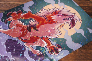 Sparkle Lycanroc A4 Print