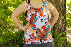 All Over Patterned Fox Tank Top