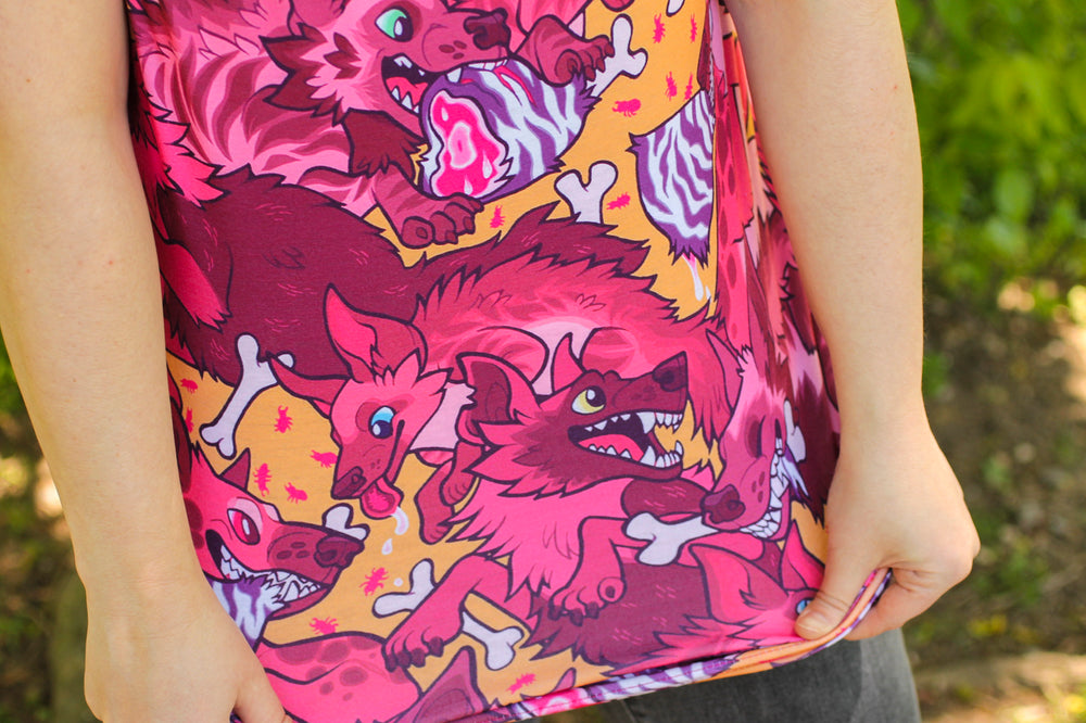 All Over Patterned Hyena Tank Top