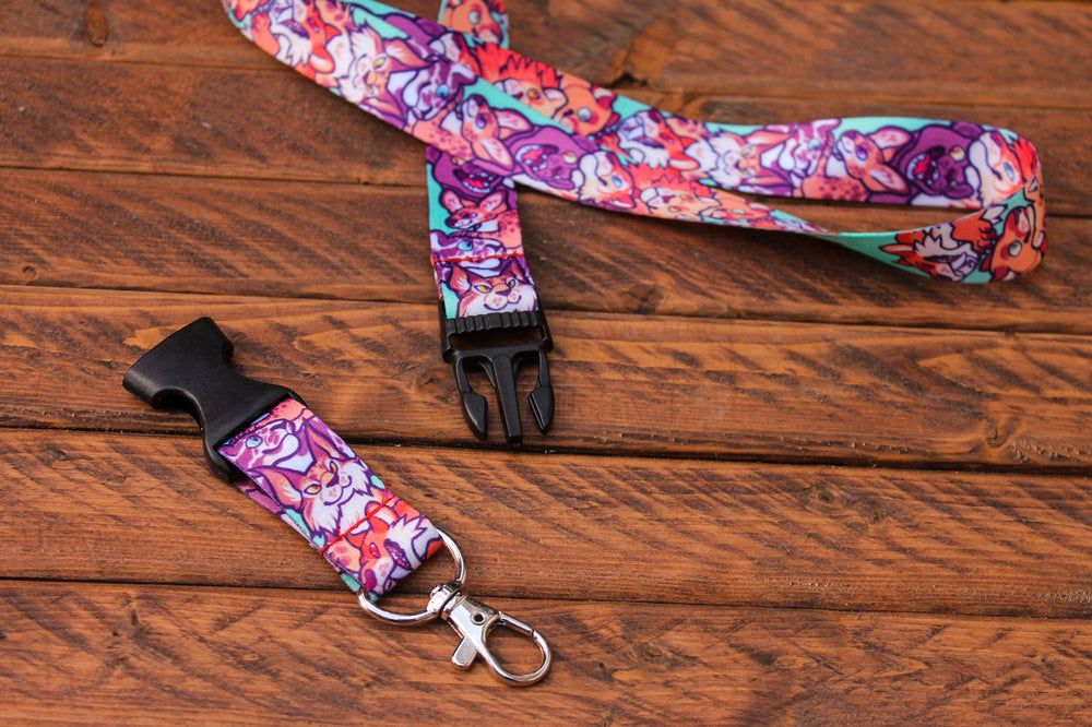 
            
                Load image into Gallery viewer, Wild Cat Lanyard with Buckle and Lobster Claw
            
        
