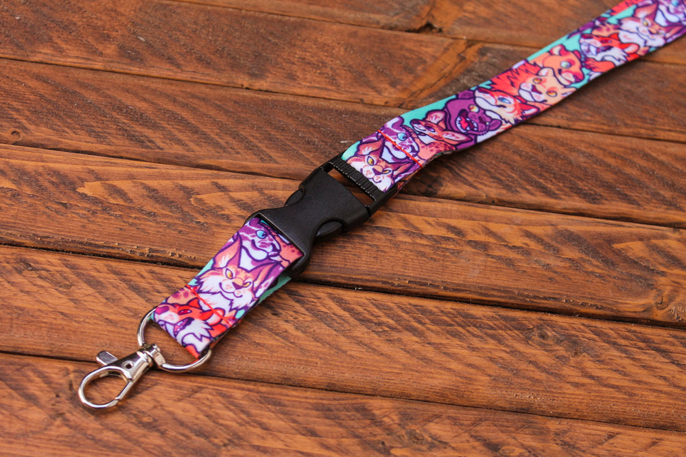 
            
                Load image into Gallery viewer, Wild Cat Lanyard with Buckle and Lobster Claw
            
        