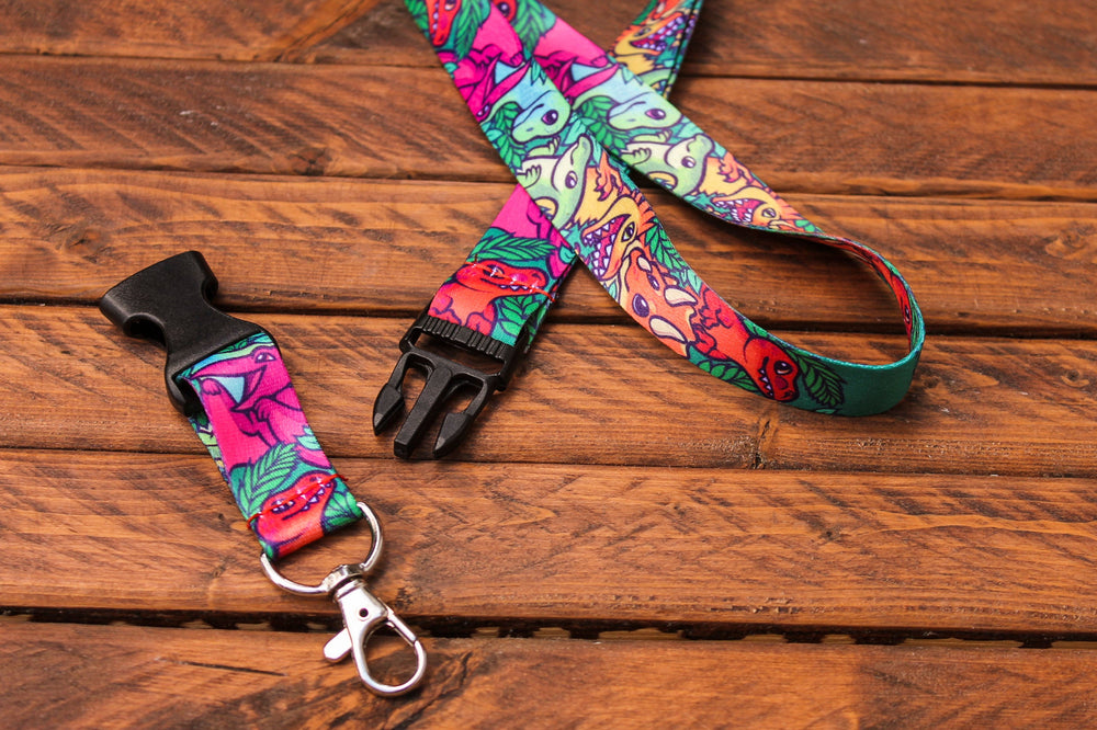 
            
                Load image into Gallery viewer, Dinosaur Lanyard with Buckle and Lobster Claw
            
        